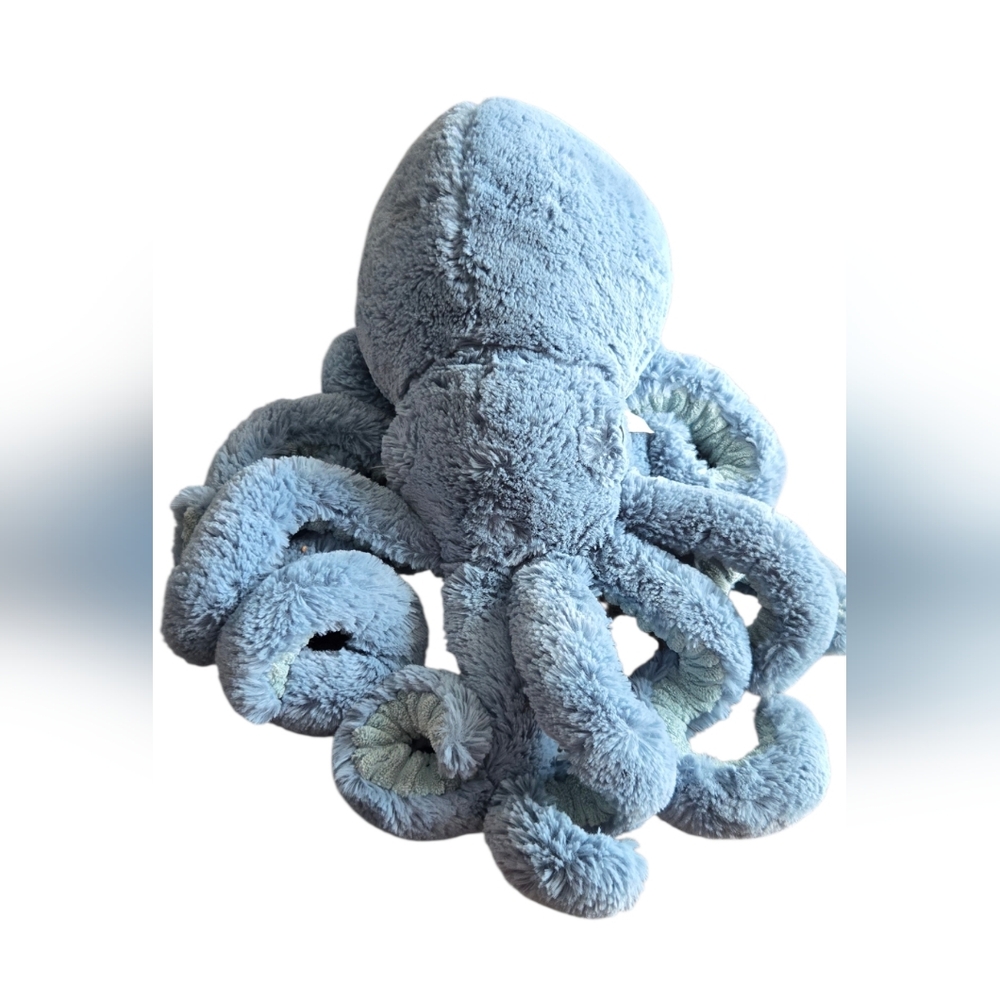 Jellycat Sol The Squid Plush Doll Stuffed Solid Teal 15" Rare Retired - Picture 2 of 15